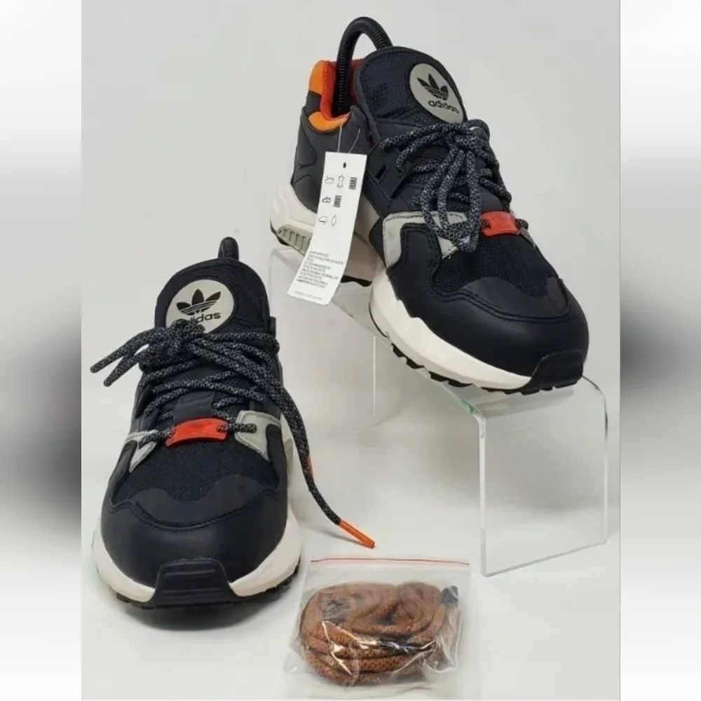 Adidas ZX Torison Men's Size 5 EE5553 Core Black Orange Bold Green Sneakers New